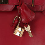 Hermès 2012 Rubis Tadelakt Ghillies Birkin 30 Retourne GHW