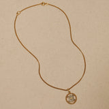 Celine Crystal Triomphe Round Pendant Necklace