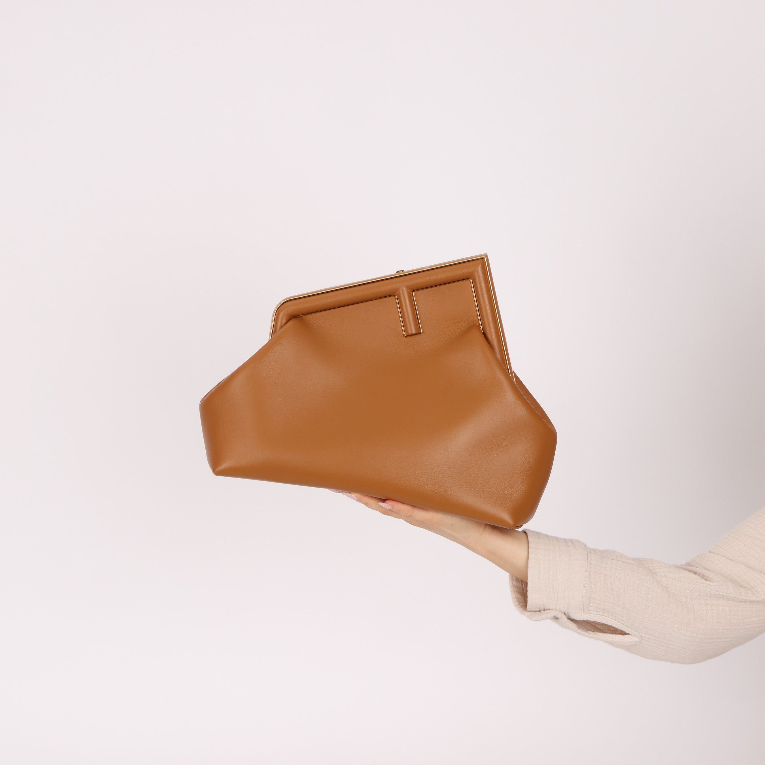 Fendi Cognac Medium First Clutch