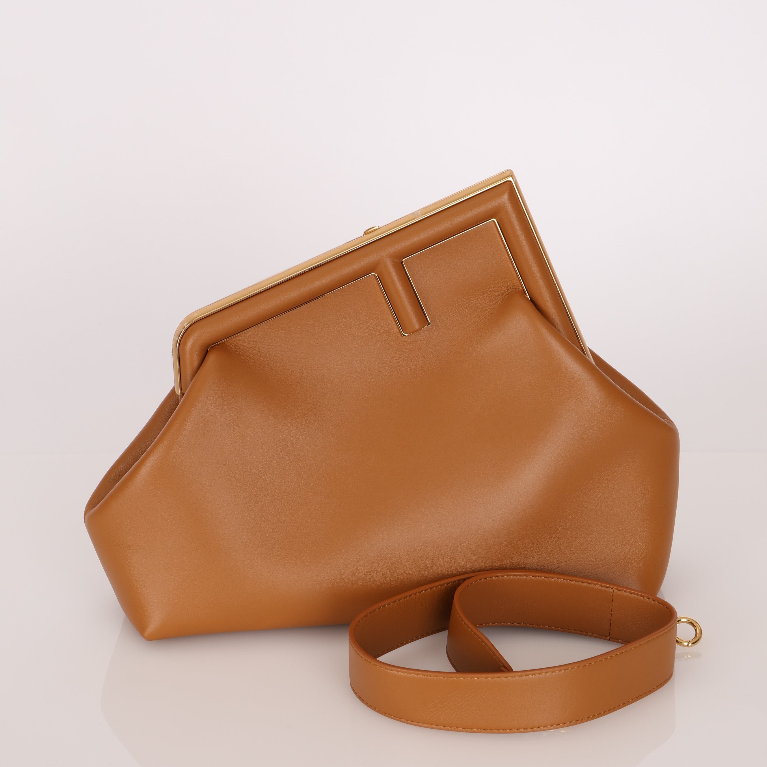 Fendi Cognac Medium First Clutch