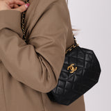 Rare Chanel 1989 Lambskin Octagon Mini Flap