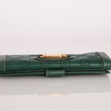 Gucci Green Leather Guccissima Long Wallet