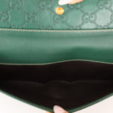 Gucci Green Leather Guccissima Long Wallet