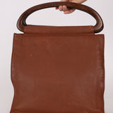 Rare Chanel 2003 Whipstitch Wood Top Handle Tote