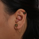 Fendi Stud and Ear Cuff Chain Climber Earring