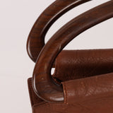 Rare Chanel 2003 Whipstitch Wood Top Handle Tote