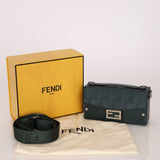 Fendi Forest Green Zucca Trunk Baguette Bag
