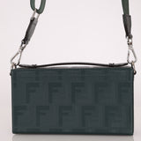 Fendi Forest Green Zucca Trunk Baguette Bag