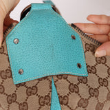 Gucci Monogram Canvas Half Moon Whipstitch Hobo