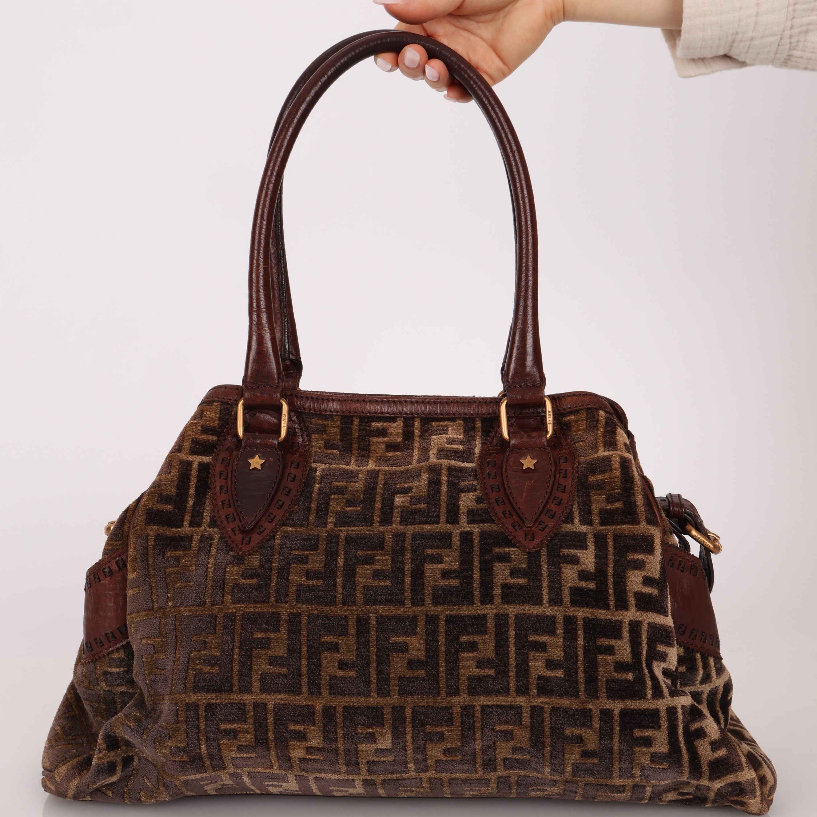 Fendi Zucca Chenille Star Etnico Tote