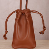 Celine Drawstring Triomphe Leather Pouch Crossbody