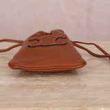 Celine Drawstring Triomphe Leather Pouch Crossbody