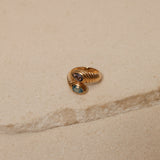 Rare Bvlgari 18K YG Doppio Baccellato Topaz & Iolite Ring