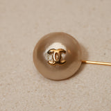Chanel 1986 Pearl Pin Brooch 24K GP