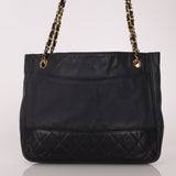 Chanel 1986 Vintage Navy Lambskin Chain Tote