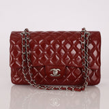 Chanel 2011 Burgundy Patent Medium Classic Double Flap