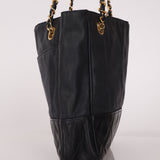 Chanel 1986 Vintage Navy Lambskin Chain Tote