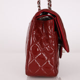 Chanel 2011 Burgundy Patent Medium Classic Double Flap