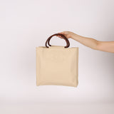 Chanel 1997 Vanilla Caviar Acrylic Wood Tote