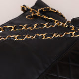 Chanel 1986 Vintage Navy Lambskin Chain Tote