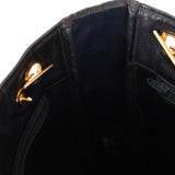 Chanel 1986 Vintage Navy Lambskin Chain Tote