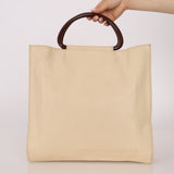 Chanel 1997 Vanilla Caviar Acrylic Wood Tote