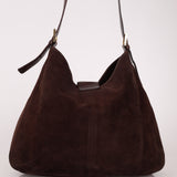 Fendi Suede Chocolate Brown Hobo GHW