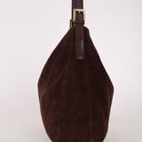 Fendi Suede Chocolate Brown Hobo GHW
