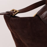 Fendi Suede Chocolate Brown Hobo GHW