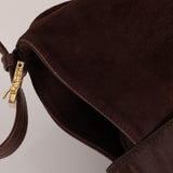 Fendi Suede Chocolate Brown Hobo GHW