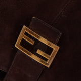 Fendi Suede Chocolate Brown Hobo GHW