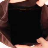 Fendi Suede Chocolate Brown Hobo GHW