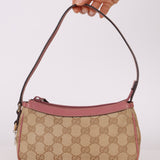 Gucci Monogram Canvas Pink Strap Pochette