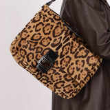 Fendi Ponyhair Jaguar Zip Mamma Baguette