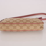 Gucci Monogram Canvas Pink Strap Pochette