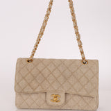 Rare Chanel 1994 Linen Medium Classic Flap