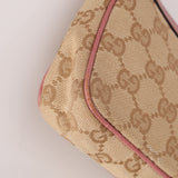 Gucci Monogram Canvas Pink Strap Pochette