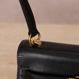 Rare Hermès 1996 Noir Box Calf Kelly 20 GHW