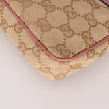 Gucci Monogram Canvas Pink Strap Pochette