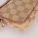 Gucci Monogram Canvas Pink Strap Pochette