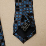 Rare Chanel 2004 Crossword Letters Print Silk Tie