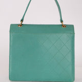 Rare Chanel 1997 Turquoise Caviar Kelly Bag 24K GP