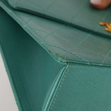 Rare Chanel 1997 Turquoise Caviar Kelly Bag 24K GP