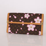 Limited Edition Louis Vuitton x Takashi Murakami Cherry Blossom Wallet w Chain