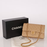 Chanel 1994 Taupe Lambskin Medium Double Flap 24K GP