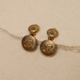 Chanel 70s-80s Medallion Drop Clip-On Earrings