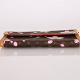 Limited Edition Louis Vuitton x Takashi Murakami Cherry Blossom Wallet w Chain