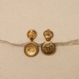 Chanel 70s-80s Medallion Drop Clip-On Earrings