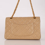 Chanel 1994 Taupe Lambskin Medium Double Flap 24K GP