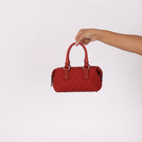 Gucci Monogram Mini Red Boston Bag